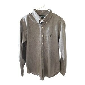 Ralph Lauren Black & White Checked Classic Fit Button-Down Shirt, Size 16 1/2